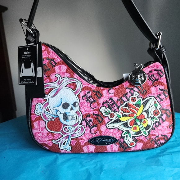 Ed Hardy Pink and Black Multicolor Shoulder Bag, NWT - Picture 2 of 6